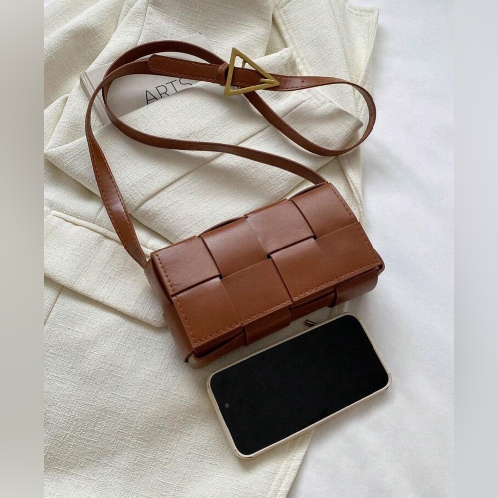 Brown pu leather crossbody - Picture 2 of 4